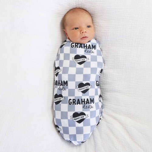 Mama's Boy Personalized Swaddle Blanket
