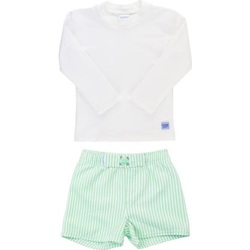 Long Sleeve Two-Piece Rashguard Swimsuit, 12-18M