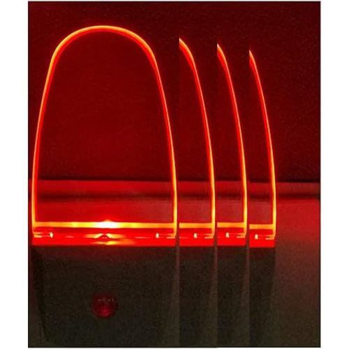 GREENIC Plug in LED Night Light Lamp 4 Pack with Light Sensor RED