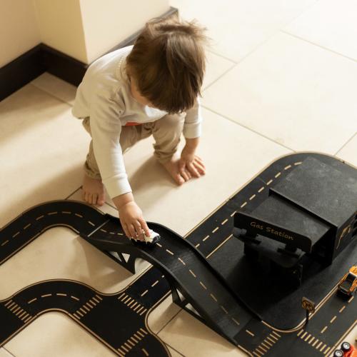 Personalized Wooden Car Track Puzzle: Montessori Toy for Toddlers
