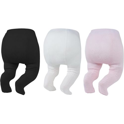 Zando 3Pack Newborn Baby Girl Tights Cable Knit Cotton Warm Leggings 0-4T