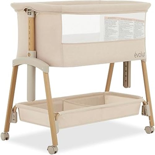 Evolur Lullaby Portable Bassinet with Wheels