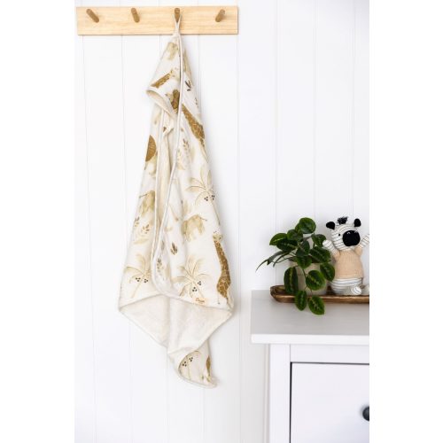 Kendi Baby Hooded Towel - Safari Pattern | Crane Baby