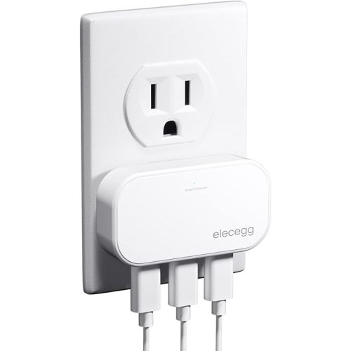 Slim Flat USB Wall Charger, elecegg Ultra Thin 3 Port Wall Adapter with Smart IC, Low Profile Block Power Cube for iPhone, iPad, iPod, Android, Samsung Galaxy, and More