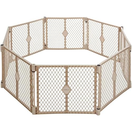 Toddleroo by North States - Superyard Baby Play Yard: Freestanding 8-Panel Baby Playpen - Indoor or Outdoor Use - Sand