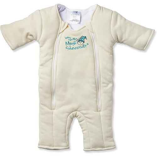 Baby Merlin's Magic Sleepsuit Transition Product - 3-6 Months Swaddle Transition Sleepsuit - Soft Cotton Material with Double Zipper for Easy Diaper Changes - Promotes Safe Sleep for Babies - Cream