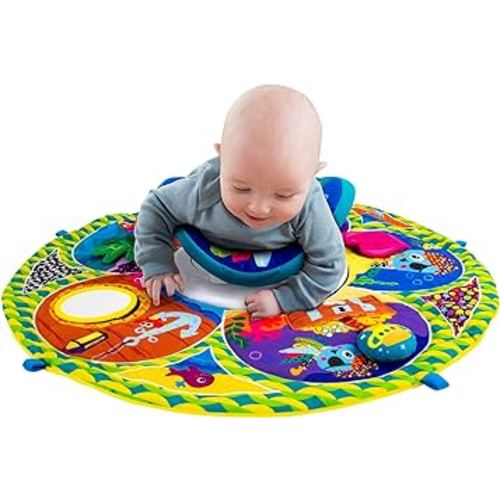 Lamaze Captain Calamari Spin and Explore Baby Gym Activity Center - Baby Tummy Time Play Mat - Sensory Play Mat for Ages 0 Months and Up