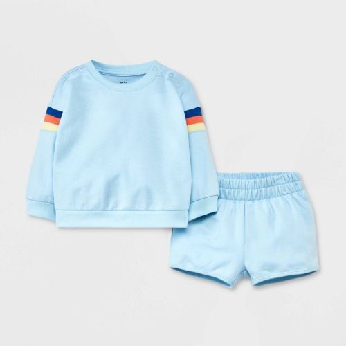 Baby Boys' Top & Bottom Set - Cat & Jack™ Light Blue 0-3m