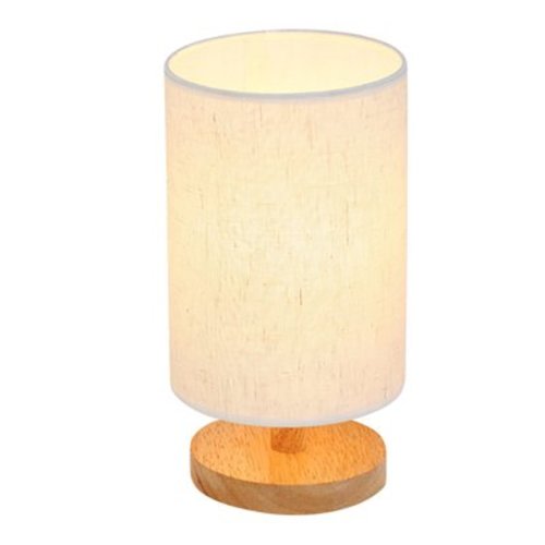 Touch Bedside Table Lamp with USB, Dimmable Wood Bedside Lamp, LED Table Light, Warm White, 40W Bulb, Romantic Table Light with Linen Shade