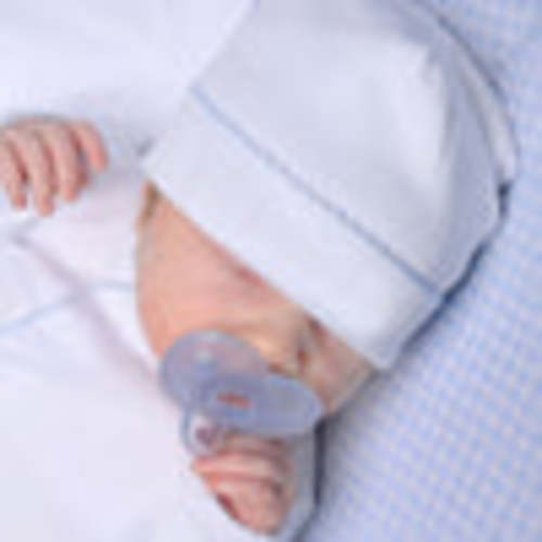 Magnolia Baby Boy Essentials White Hat with Blue Trim