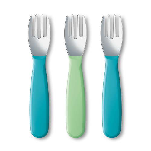 NUK Kiddy Cutlery Flatware Forks, 18+ Months, 3 Count