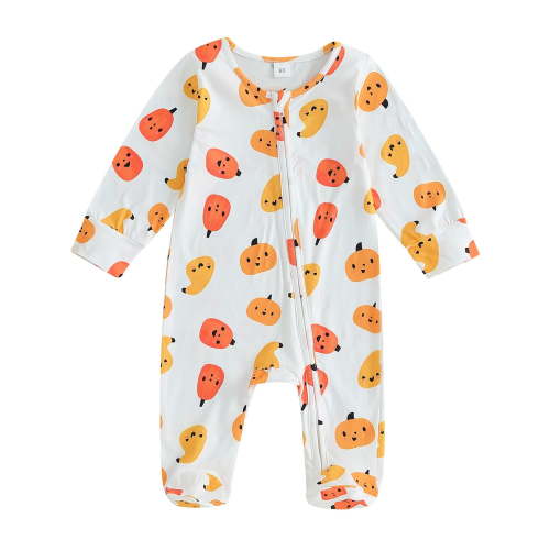 GPAECEAD Baby Girls Boys Footed Pajamas,Rayon From Bamboo,2 Way Zipper Long Sleeve Soft Sleeper Pjs,Infant Tie-dye Romper Yellow