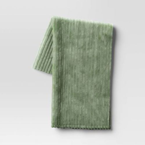 Channeled Plush Throw Blanket Blue - Room Essentials™: Soft, Midweight, Machine Washable, 50x60"