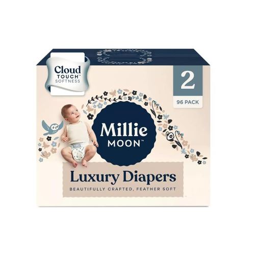 Millie Moon Luxury Diapers Size 2 and Count 96-9Lbs 18Lbs