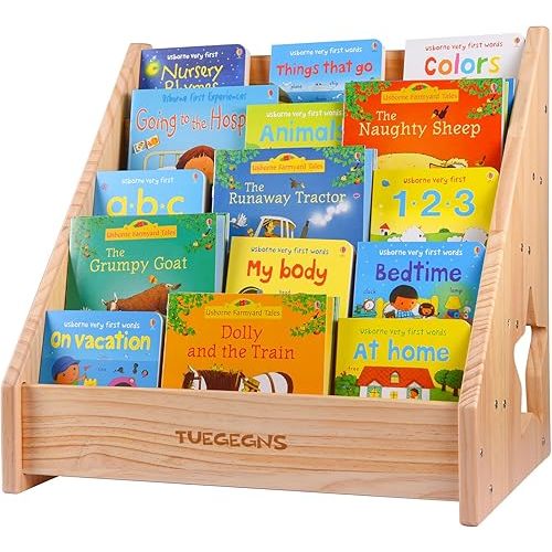Montessori Bookshelf,Toddler Bookshelf for Kids,Organize Your Little One's Reading Adventure with Our Kids Bookshelf - Perfect for Kids!(Wood)