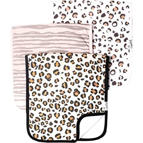 Copper Pearl Baby Burp Cloth Large 21''x10'' Size Premium Absorbent Triple Layer 3-Pack Gift Set “Zara