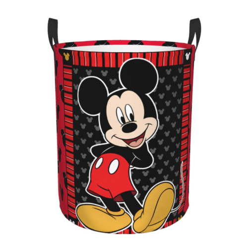 Mickey Foldable Laundry Hamper Waterproof Storage Basket with Handle for Toy Collection Bedroom Bathroom Living Room(Medium)