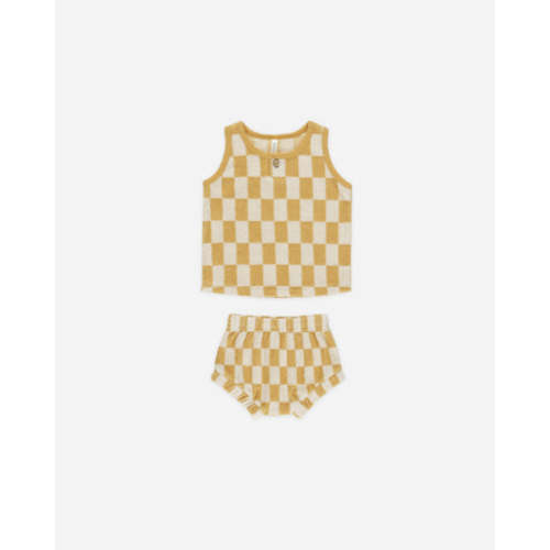 Baby Tank Set || Marigold Check