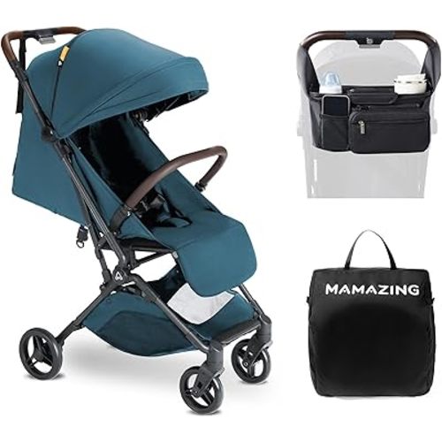 Lightweight Baby Travel Stroller with Organizer & Cushion–Mom’s Choice Gold Award Winner, Compact & Airplane-Friendly, One-Handed Folding Design, 11.6 lbs, Perfect for Toddlers, Blue