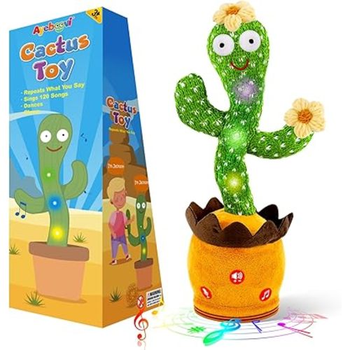 Ayeboovi Dancing Talking Cactus Toys for Baby Toddler, Interactive Talking Cactus Baby Toys Repeating Record What You Say, Volume Adjustable Singing Mimicking Toy with 120 Songs for Boys Girls Gifts
