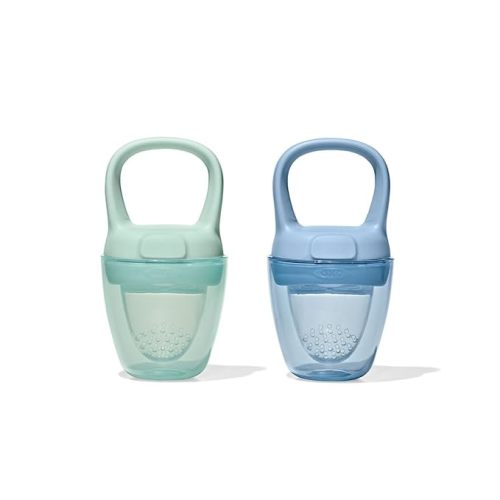 OXO Tot Silicone Self-Feeder 2 Pack Teal/Pink