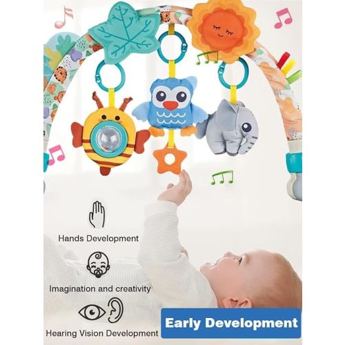 Pau1Hami1ton Baby Stroller Arch Toys, Car Seat Toys,Baby Gifts.S-19(Blue Owl)