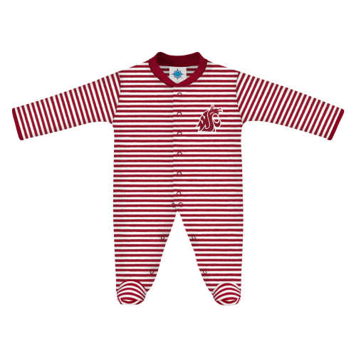 Washington State Cougars Striped Footed Romper | College Baby