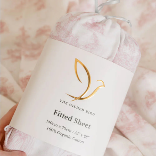 Spring Toile Pink Fitted Crib Sheet