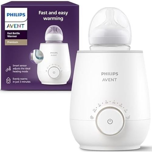 Philips Avent Premium Fast Bottle Warmer, with Smart Temperature Control, Water Bath Technology, Automatic Shut-Off, Model SCF358