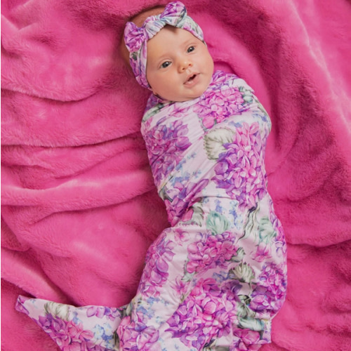 You Had Me At Hydrangea Swaddle Headwrap Set