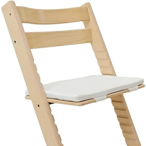 COZYKIDS Tripp Trapp Compatible Baby Cushion | Waterproof High Chair Cushion | Soft Foam Padding (Cream Ivory, Large Seat Pad)