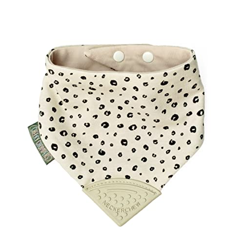 Cheeky Chompers Neckerchew Teething Bib, 2-in-1 Bandana Style Bib w/Food Grade Silicone Teether