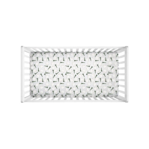Golf Tee Pattern Crib Sheet - Moss and Beige