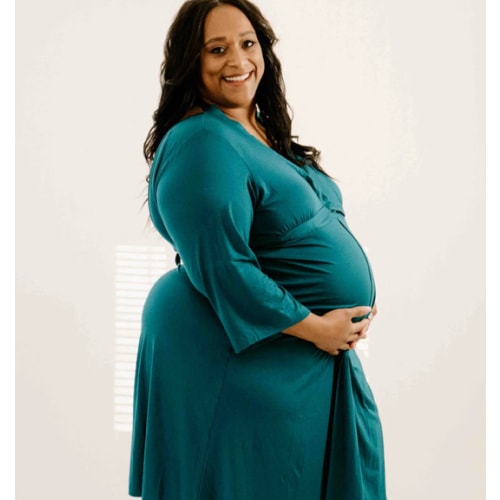Lila Labor & Postpartum Gown in Deep Teal