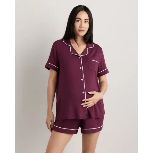 Bamboo Jersey Maternity Short Sleeve Pajama Set