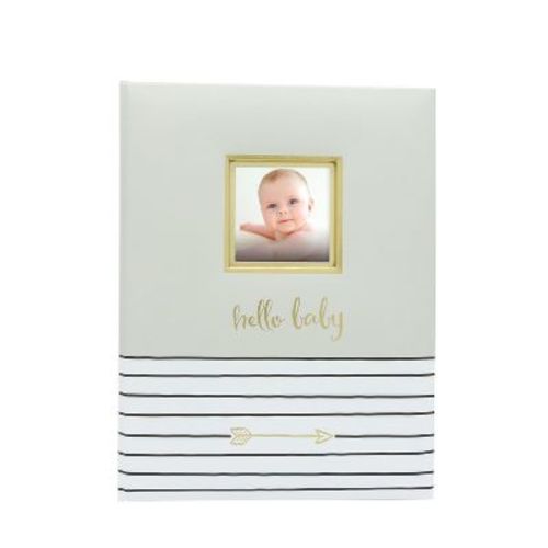Pearhead Hello Baby, Baby Memory Book - Gray