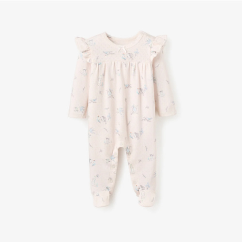 Meadow Mouse Printed Organic Cotton Pointelle Jumpsuit – Elegant Baby