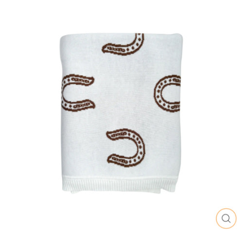 Knit Blanket | Western Horse Shoe