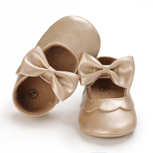 Baby Girls Mary Jane Shoes Princess Dress Flats Elegant Bowknot First Walker Shoes Non-Slip Crib Shoes for Infants