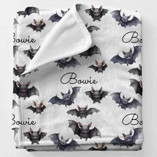 BATS Personal Custom Name Blanket Gift For Boy, Personalized Bat Blanket With Name, Custome Babyshower Gift, Toddler Boy Birthday Giftidea