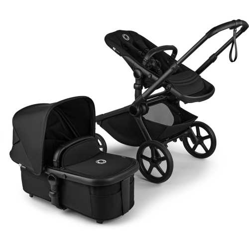 Bugaboo Kangaroo Complete Stroller + Bassinet Bundle - Black / Midnight Black / Midnight Black