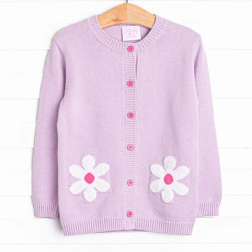 Daisy Days Cardigan, Purple – Stitchy Fish