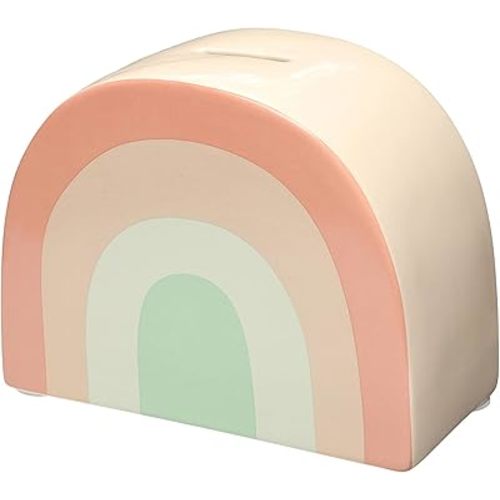Pearhead Ceramic Rainbow Bank, Gender-Neutral Nursery Décor Money Bank, Alternative Piggy Bank, Modern Baby Decor Accessory