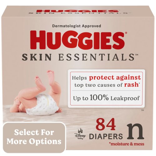Huggies Skin Essentials Baby Diapers, Size Newborn (6-9 lbs), 84 Ct (Select for More Options)