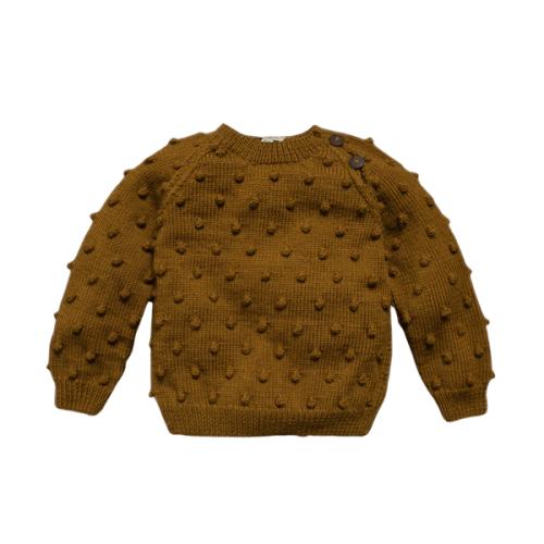 Hand knit Bubble sweater Caramel, baby I Shirley Bredal