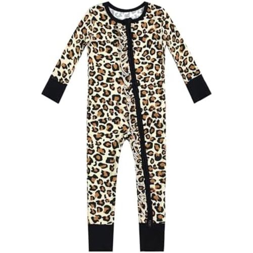 Bamboo Viscose Baby Girl Footless Pajamas Ruffled Baby Sleepers with 2 Way Zipper