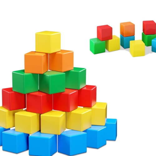 Creative Learning Toys,1.2x1.2 Inches Reusable Magnetic Building Block for Indoor,Pack of 20 Durable Multicolor Cubes Tiles for Home,Square