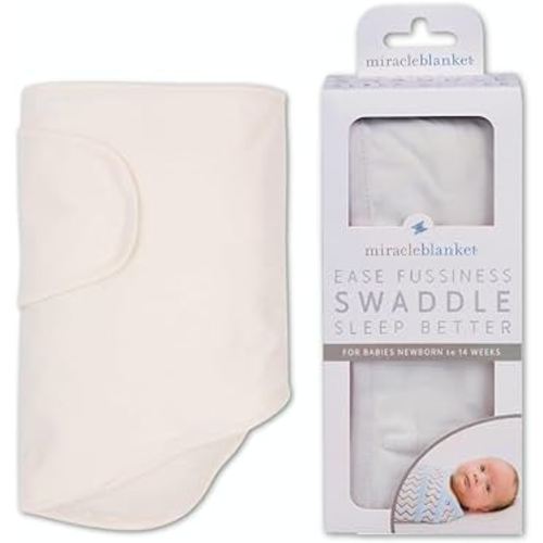 Miracle Blanket Swaddle Wrap - Boy, Girl, or Neutral Receiving Baby Blanket - Soft, Wearable Sleep Sack Essential for Newborns and Infants (Natural Beige)