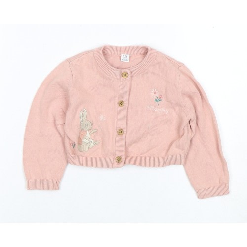 Marks and Spencer Pink Peter Rabbit Baby Cardigan, 9-12 Months