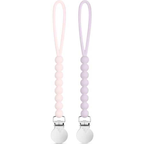 Ryan & Rose Cutie Clip 2 Pack - Pacifier Clip Holder Silicone (Judy-Pink/Judy-Lilac)